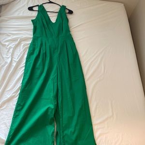 Flattering green J Crew jumpsuit
